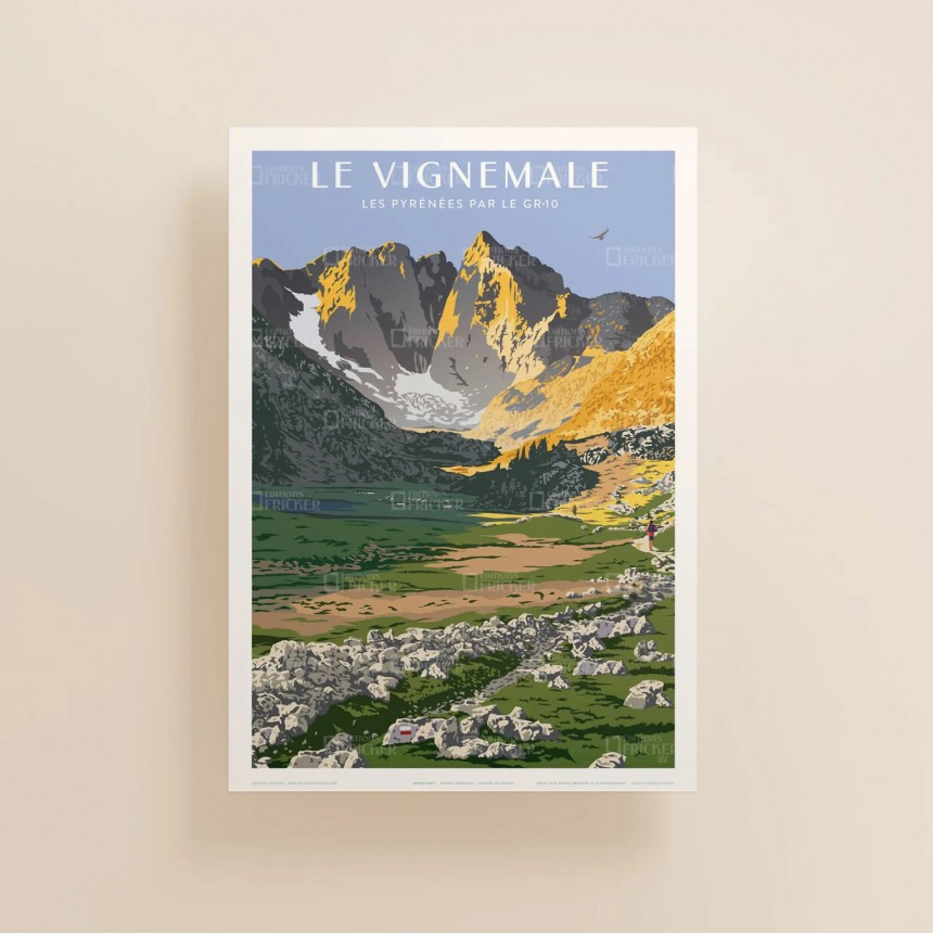 affiche-vintage-pyrénées-vignemale-GR10-imprimvert-edition-fricker-france affiche-vintage-pyrénées-vignemale-GR10-imprimvert-edition-fricker-france