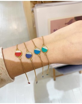 Bracelet rond coloré/argenté